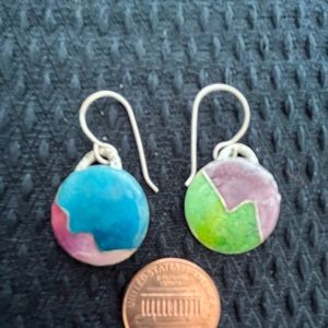 Artist made enamel earrings